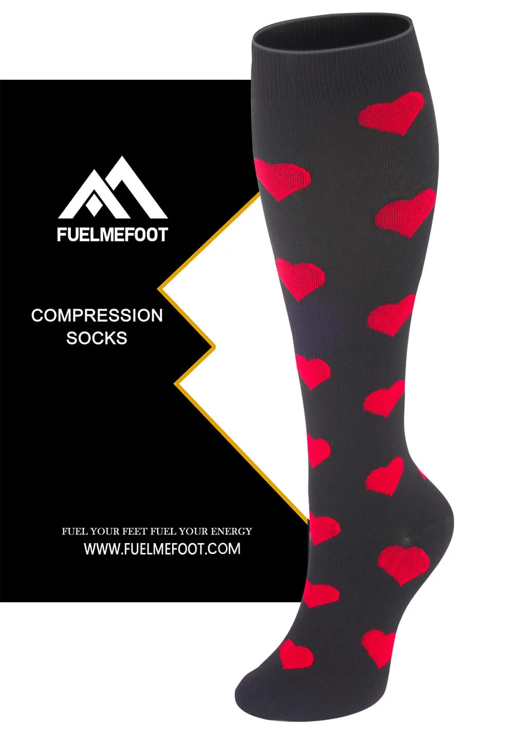 1-Pair Red Heart Compression Socks (20-30mmHg) | Actinput