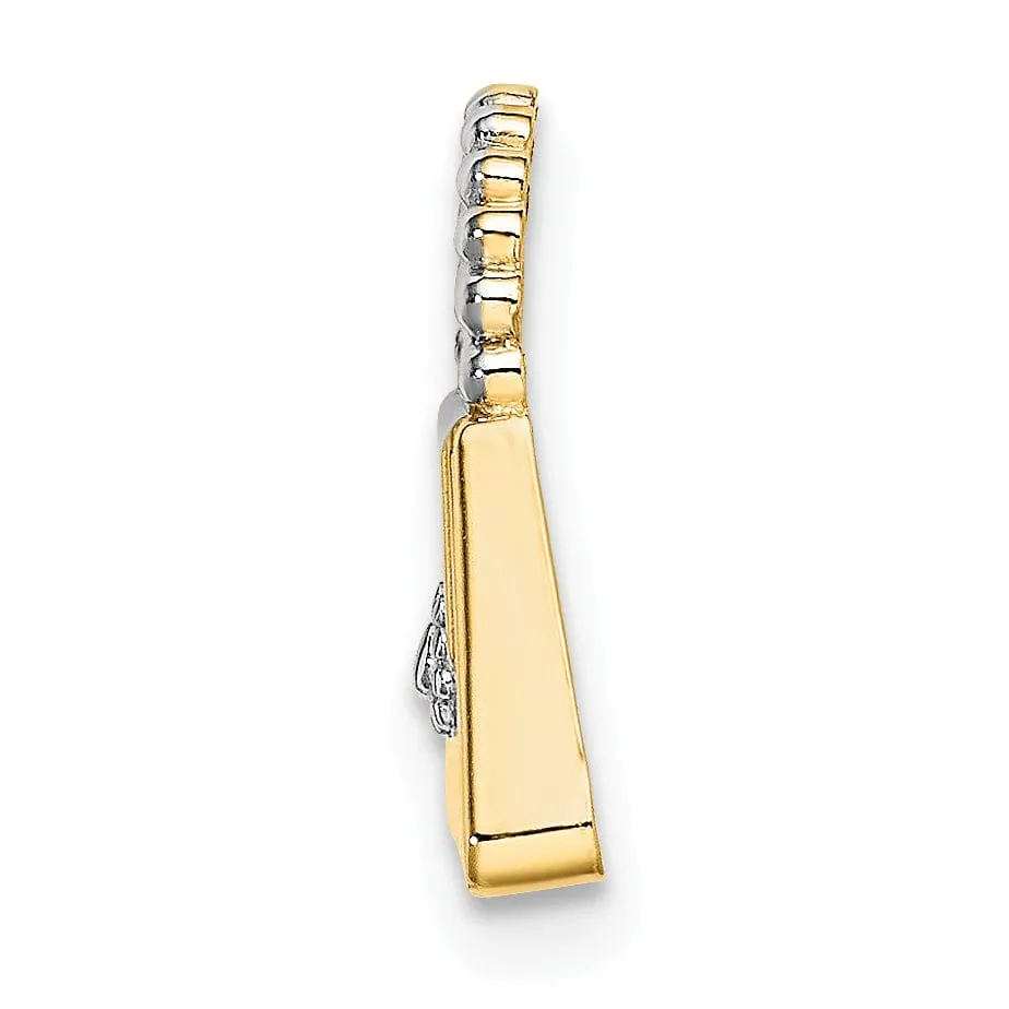 14k Two Tone Gold Purse Chain Slide Pendant