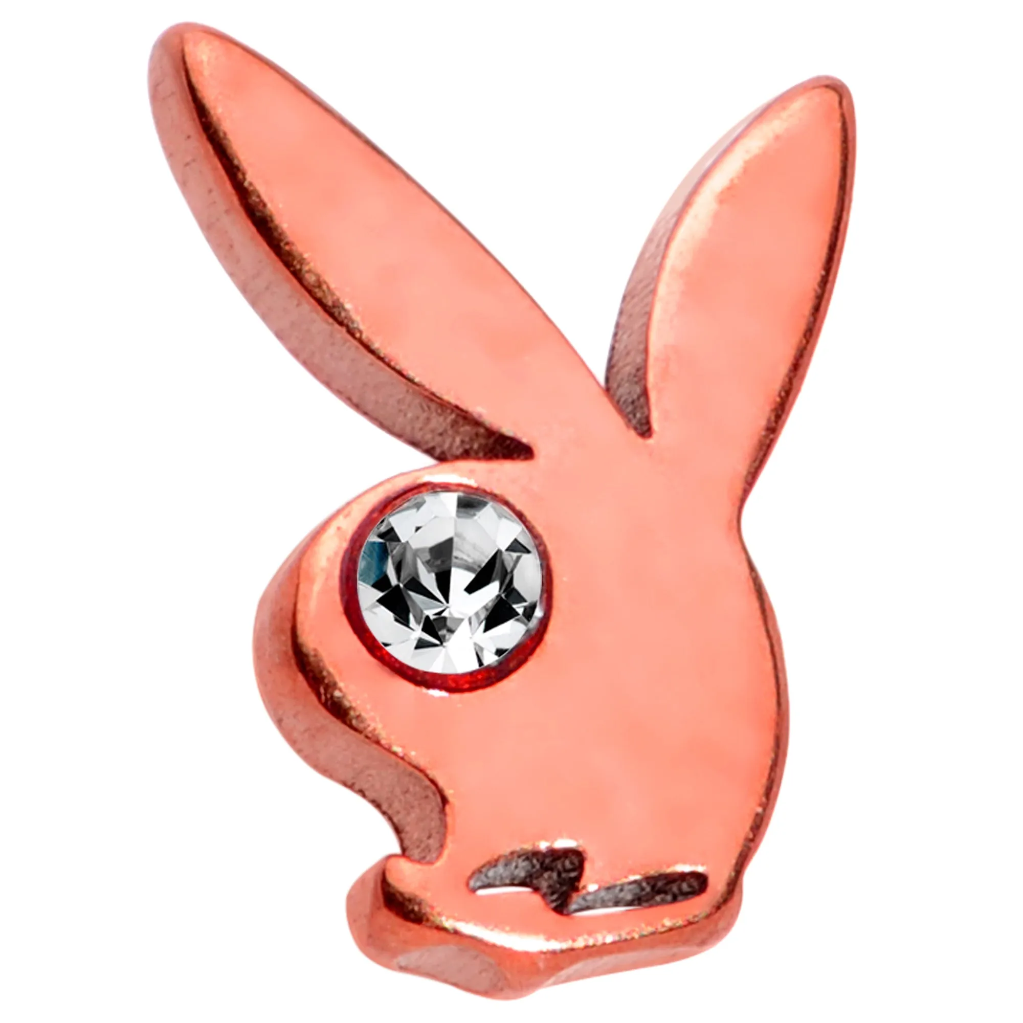 16 Gauge 1/4 Licensed Playboy CZ Rose Gold Hue Internal Thread Labret