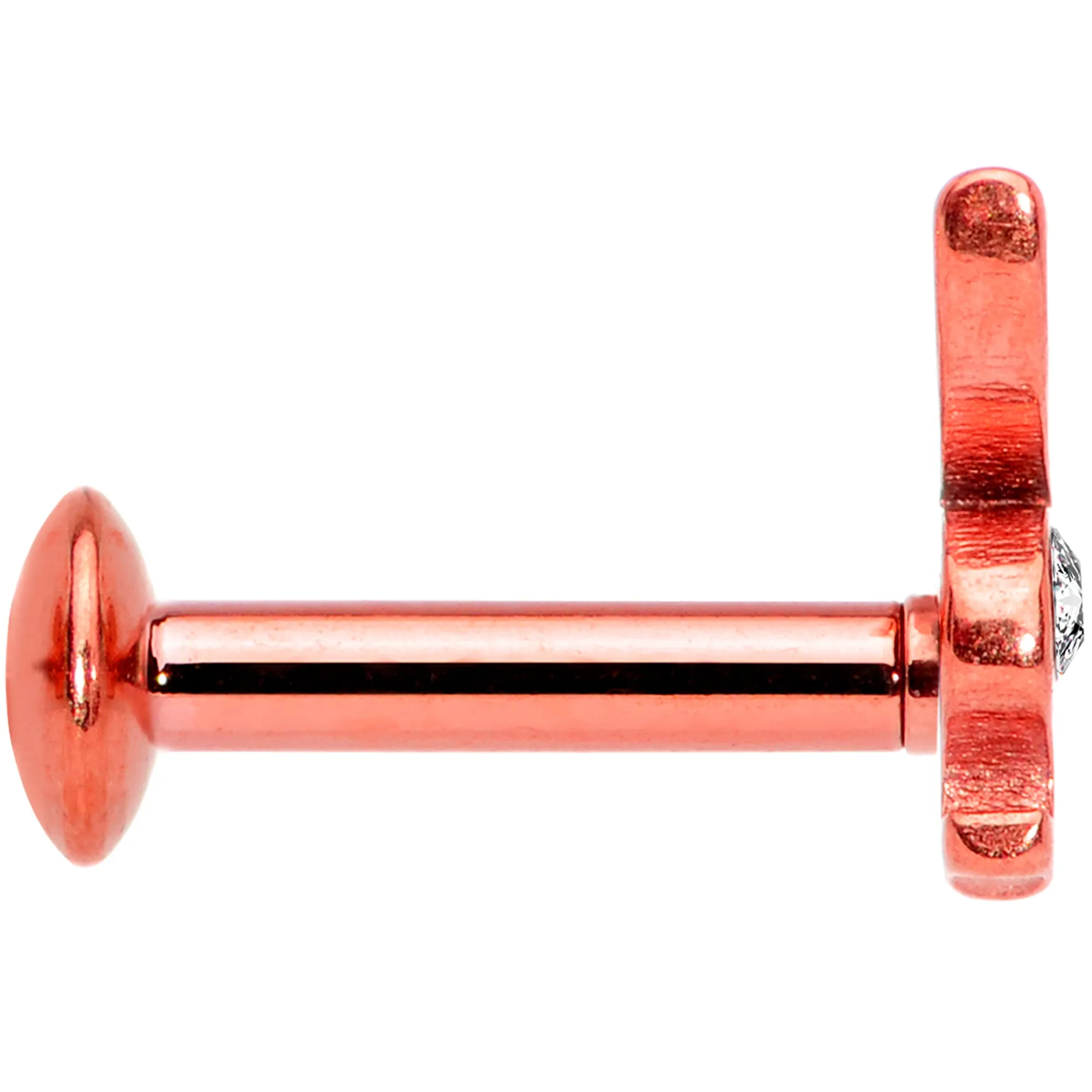 16 Gauge 1/4 Licensed Playboy CZ Rose Gold Hue Internal Thread Labret