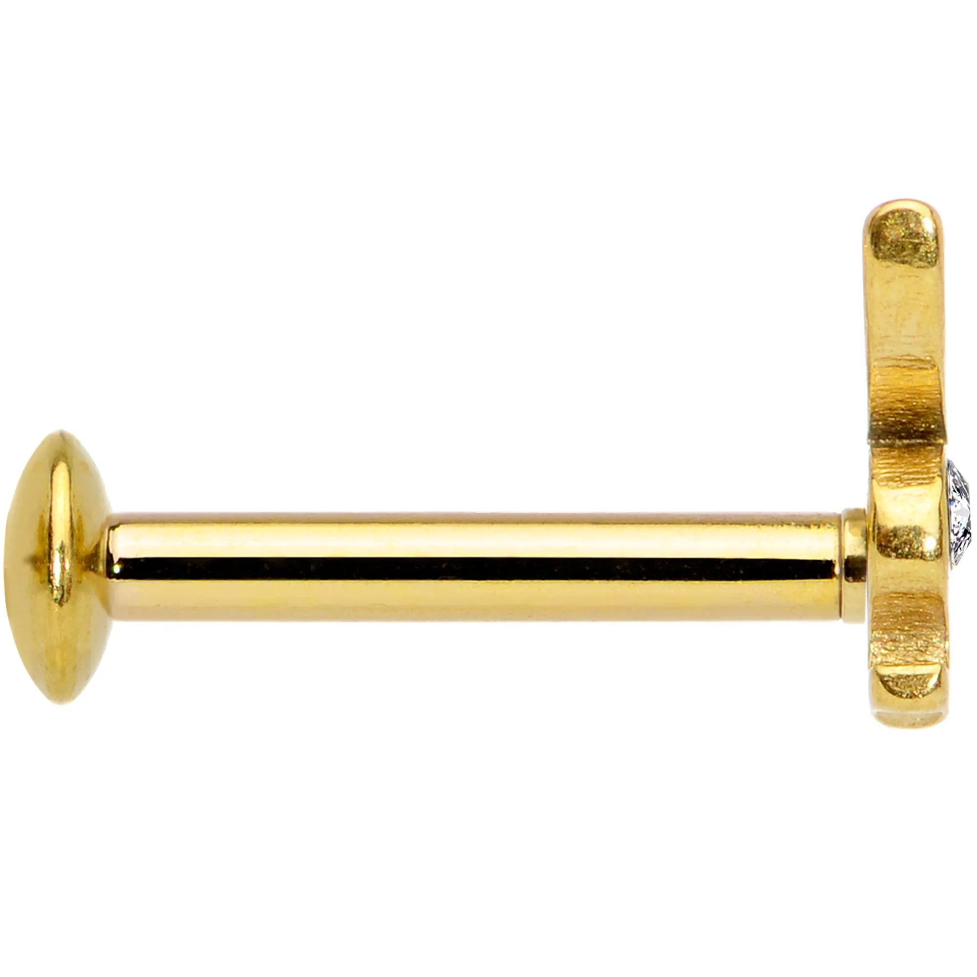 16 Gauge 5/16 Licensed Playboy CZ Gem Gold Tone Internal Thread Labret