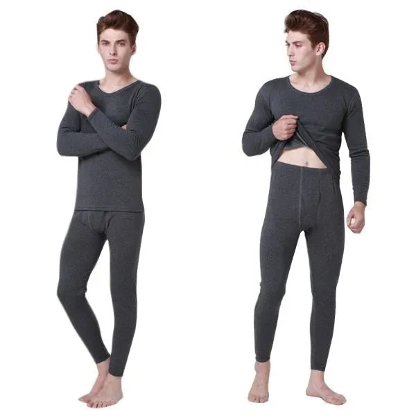 2Pcs Men Thermal Underwear Set Winter Warm Thicken Long Suits