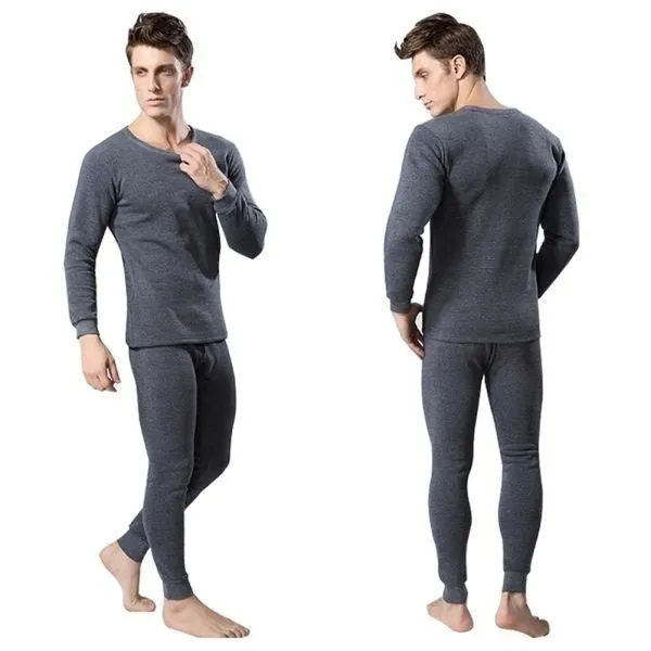 2Pcs Men Thermal Underwear Set Winter Warm Thicken Long Suits