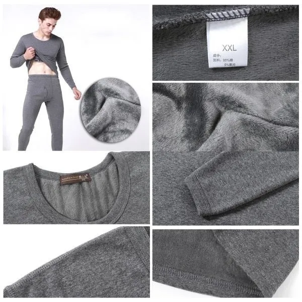 2Pcs Men Thermal Underwear Set Winter Warm Thicken Long Suits