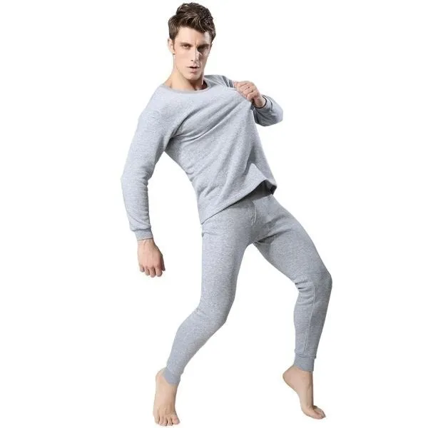 2Pcs Men Thermal Underwear Set Winter Warm Thicken Long Suits