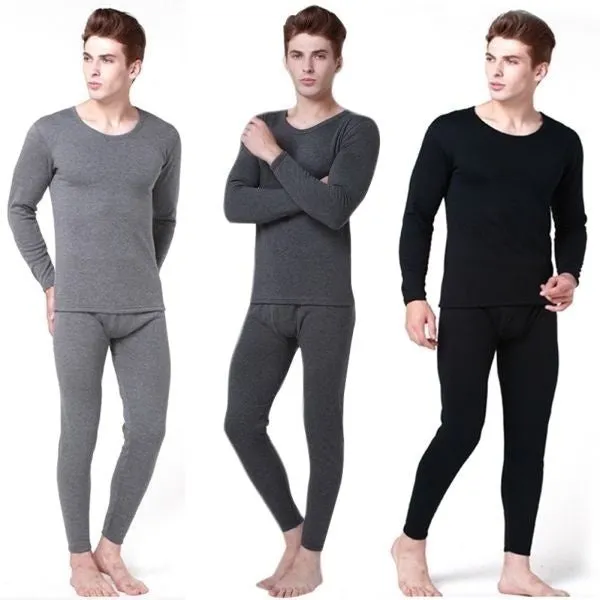 2Pcs Men Thermal Underwear Set Winter Warm Thicken Long Suits