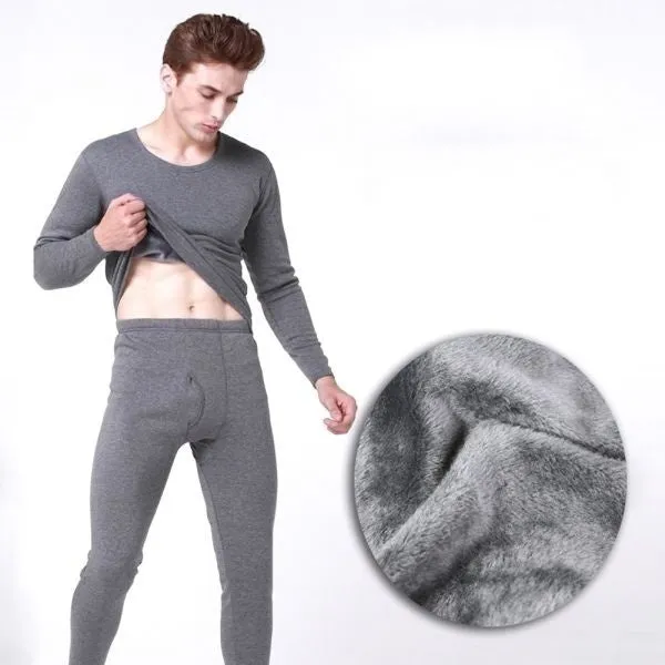 2Pcs Men Thermal Underwear Set Winter Warm Thicken Long Suits