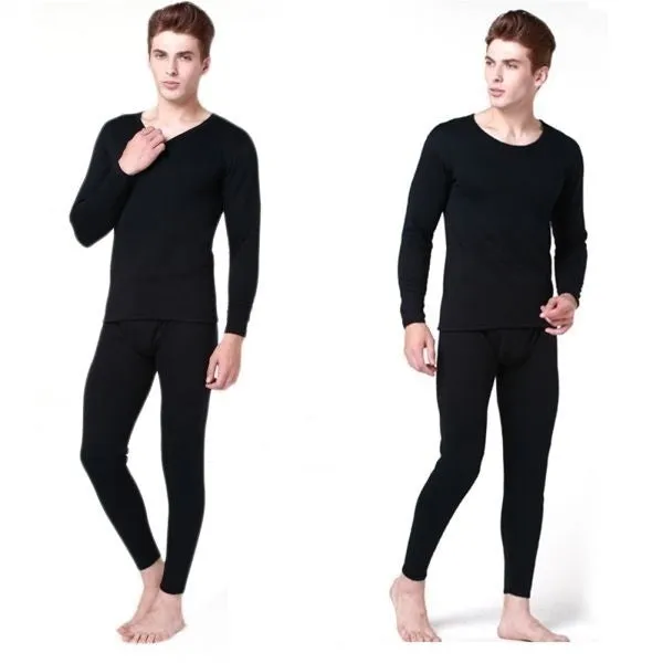 2Pcs Men Thermal Underwear Set Winter Warm Thicken Long Suits