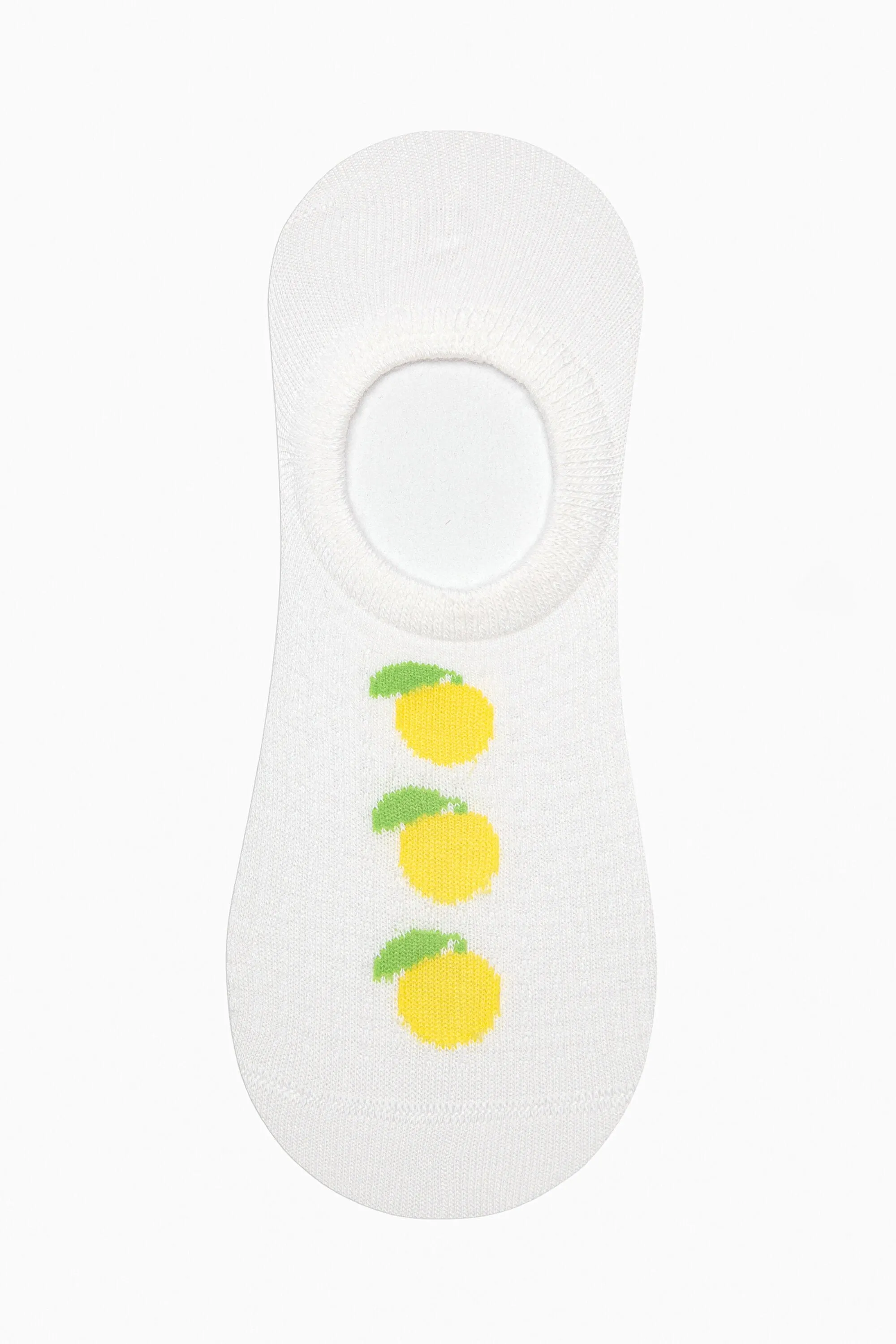 3 Pairs of Cotton Lemon Patterned Toe Seamless Sneaker Socks