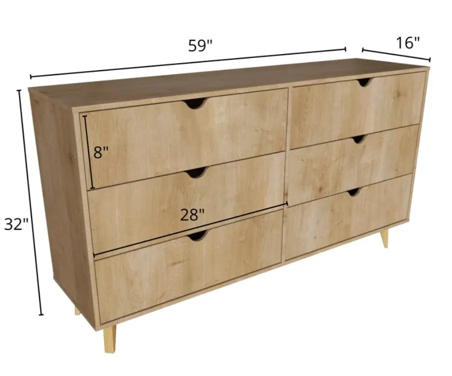 6 Drawer Dresser_Natural