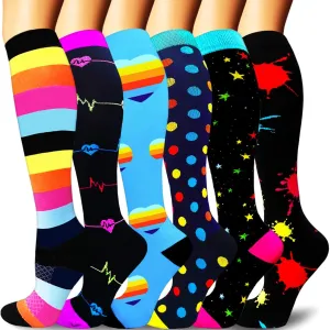 6-Pairs Cool Compression Socks for Man and Woman(20-30 mmHG） | ACTINPUT