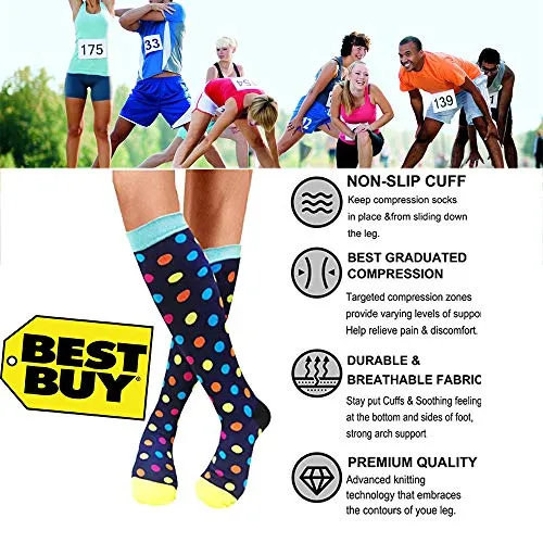 8-Pairs Compression Socks Women & Men （20-25 mmHG） | Actinput