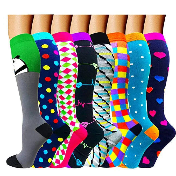 8-Pairs Compression Socks Women & Men （20-25 mmHG） | Actinput