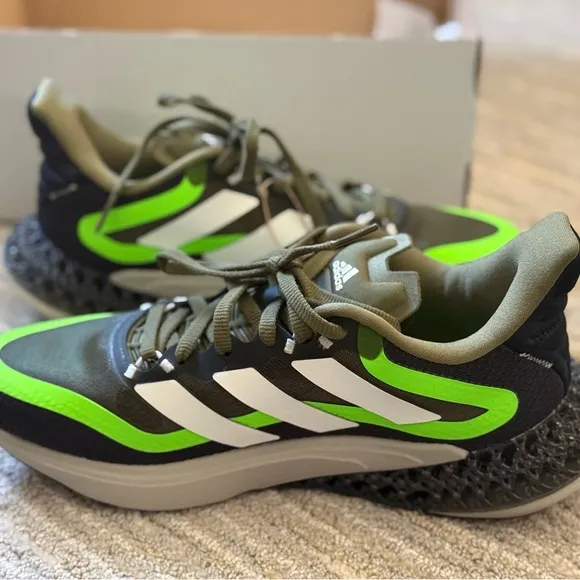 adidas Kids Sneakers Black and Neon Green