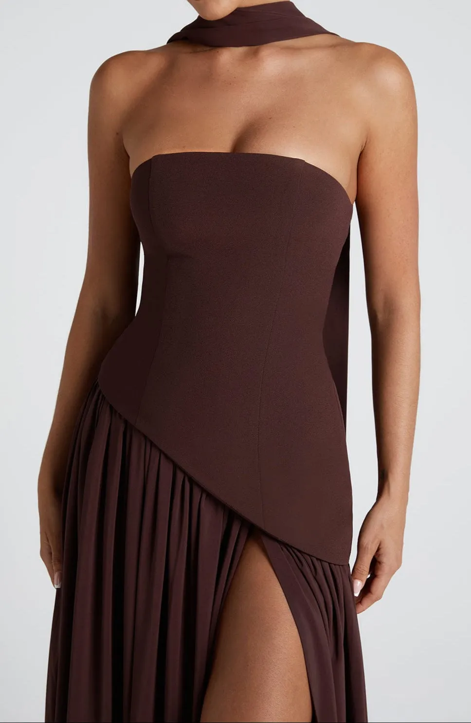 Ainara Maxi Dress - Plum Brown