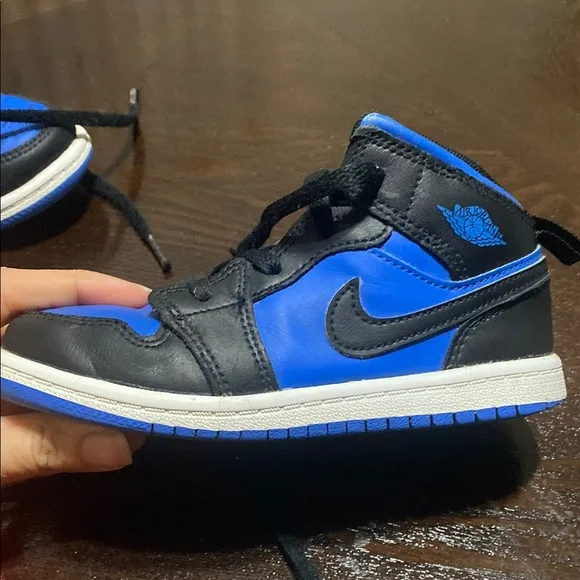Air Jordan 1 Black and Blue Sneakers size 10