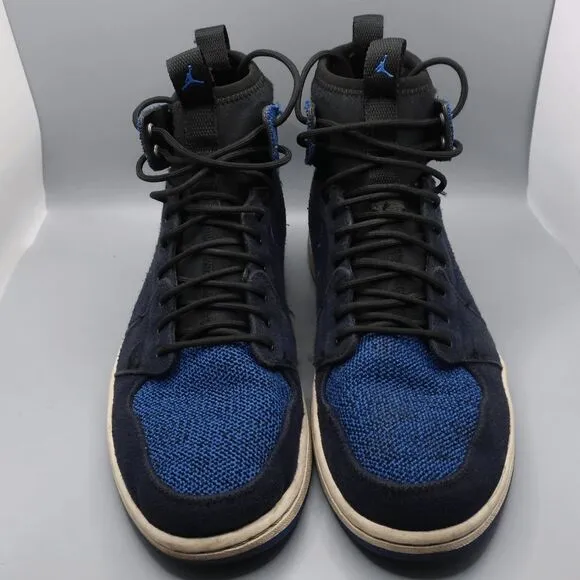 Air Jordan 1 Ultra High Royal Blue Black Flyknit Sneakers Mens Size 10.5
