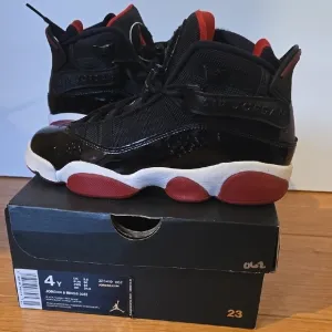 Air Jordan 6 Rings Black and Red Sneakers