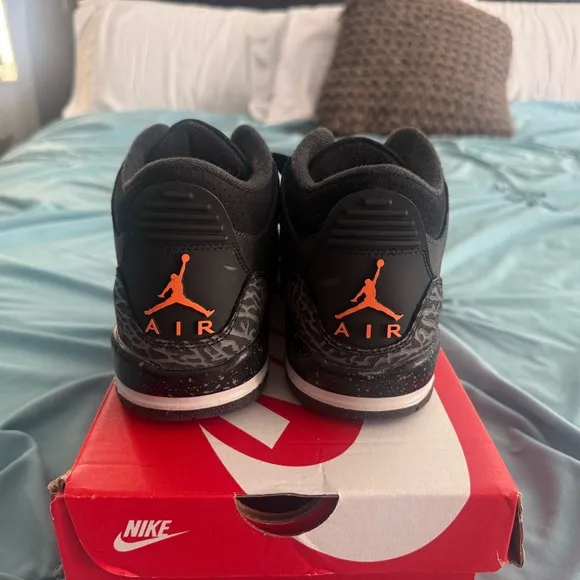 Air Jordan Black and Orange Sneakers - Boys