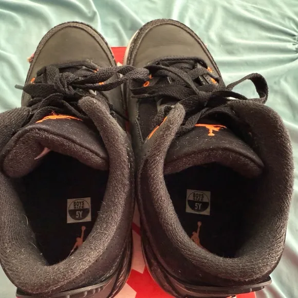 Air Jordan Black and Orange Sneakers - Boys