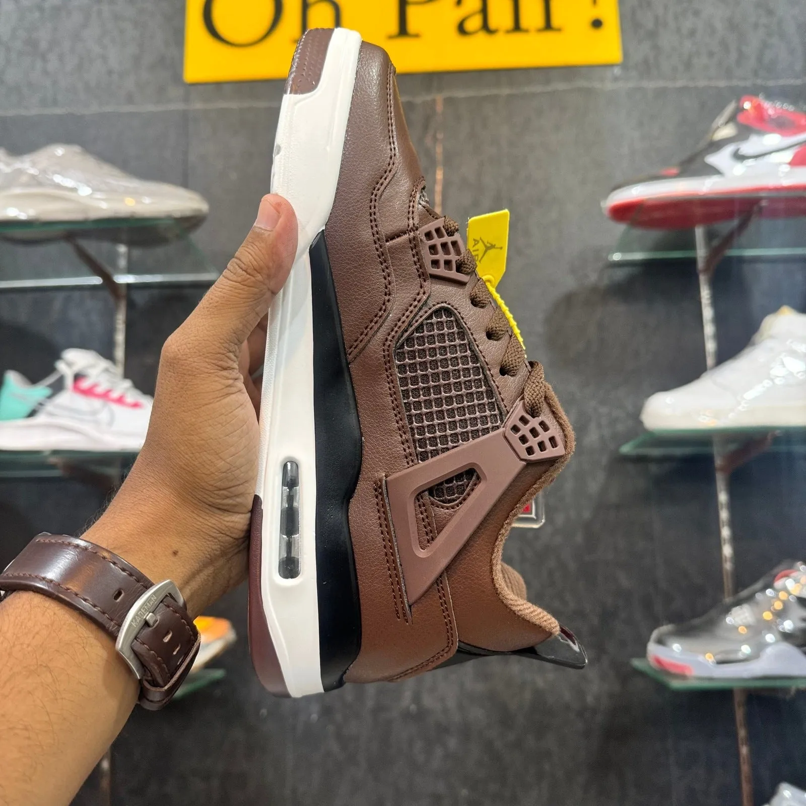AJ 4 Brown White