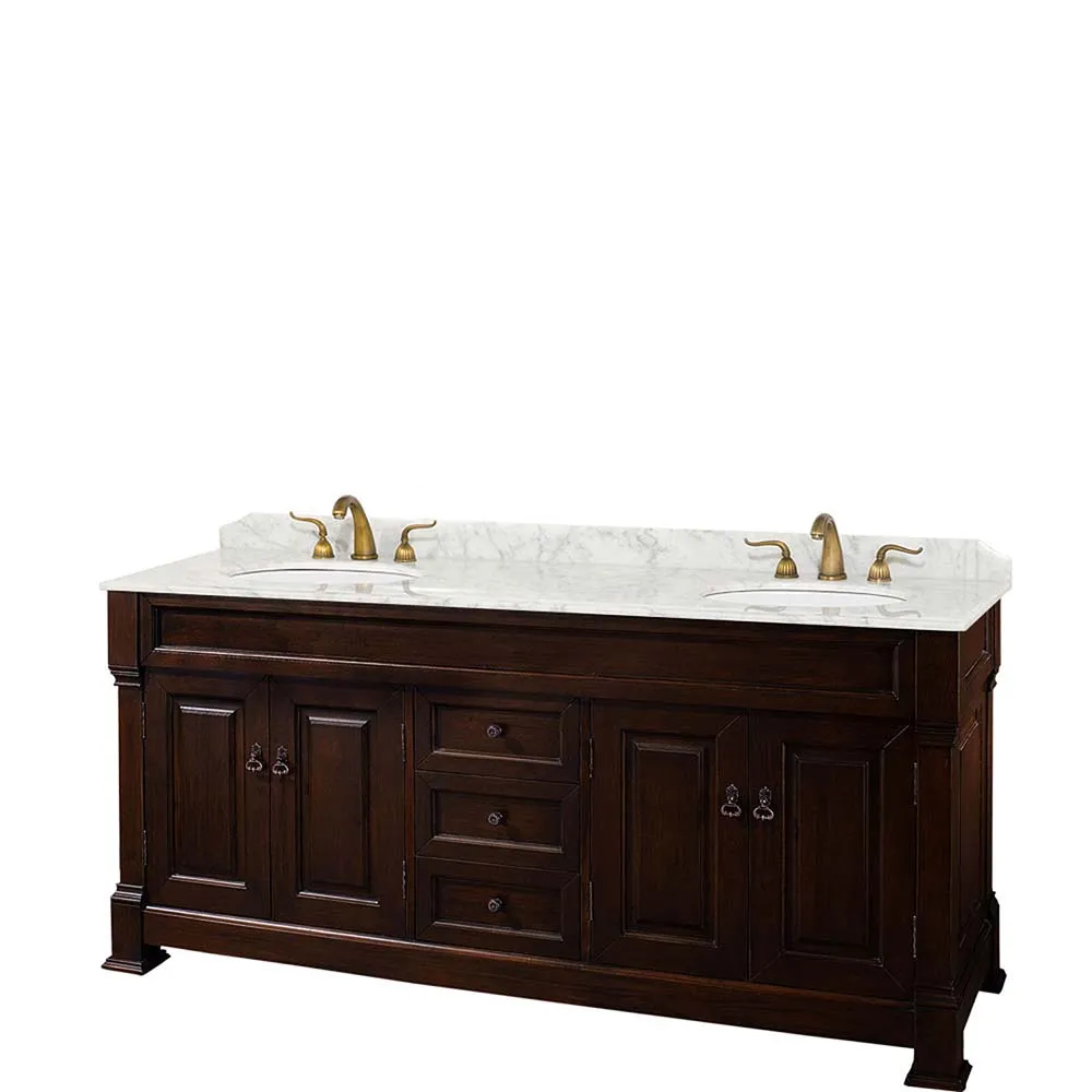 Andover 72 Inch Double Bathroom Vanity in Dark Cherry