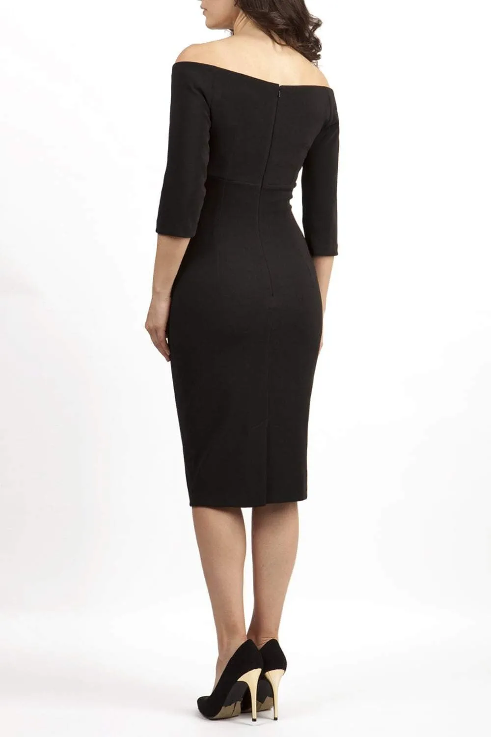Astra Off Shoulder Sleeved Pencil Dress