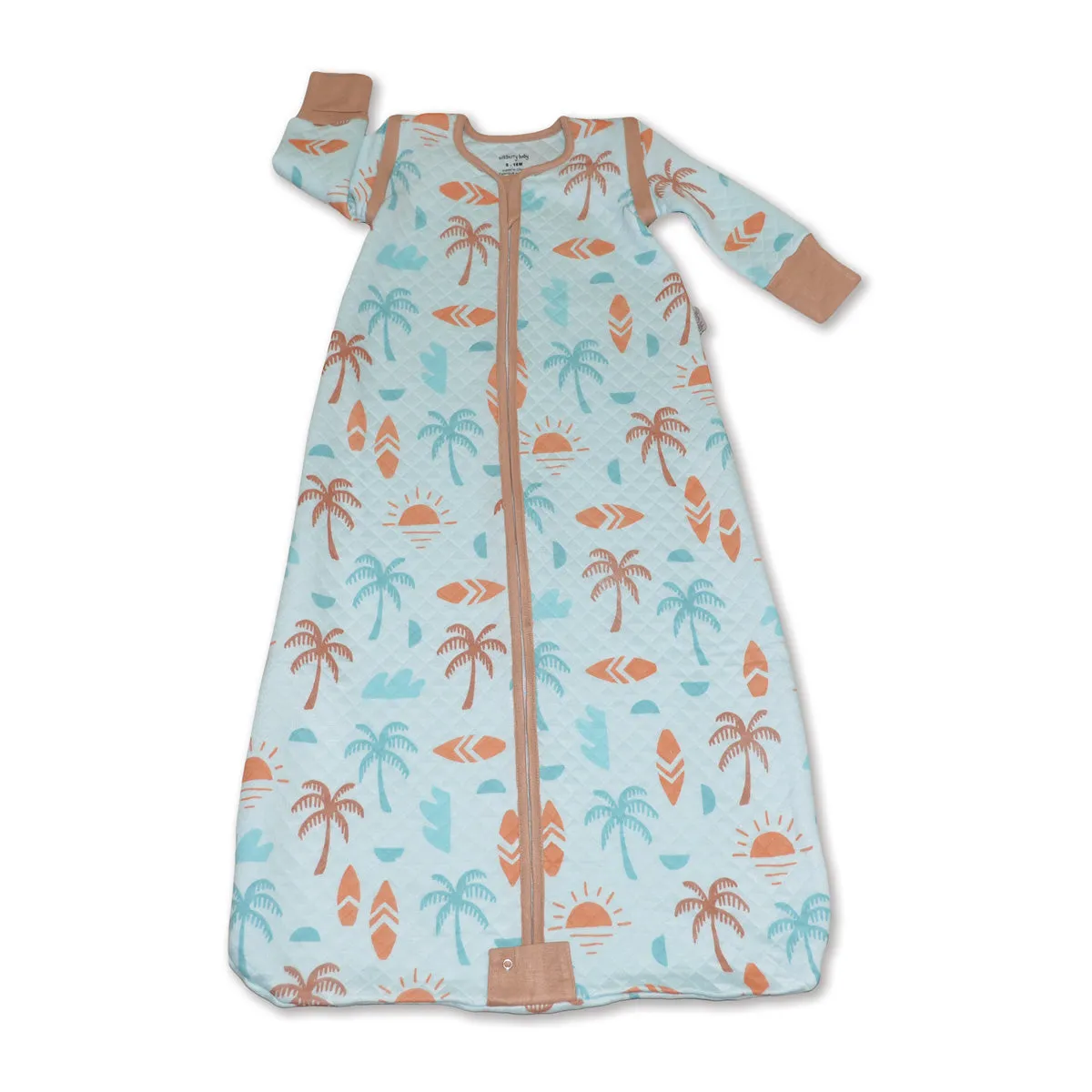 Bamboo Classic Sleeping Sack w/Detachable Sleeves 1 TOG(Sunny Shores Print)