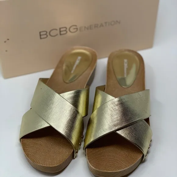 BCBGeneration  Soho Slide Wooden Clog Sandals