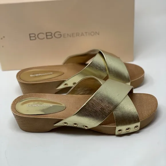 BCBGeneration  Soho Slide Wooden Clog Sandals