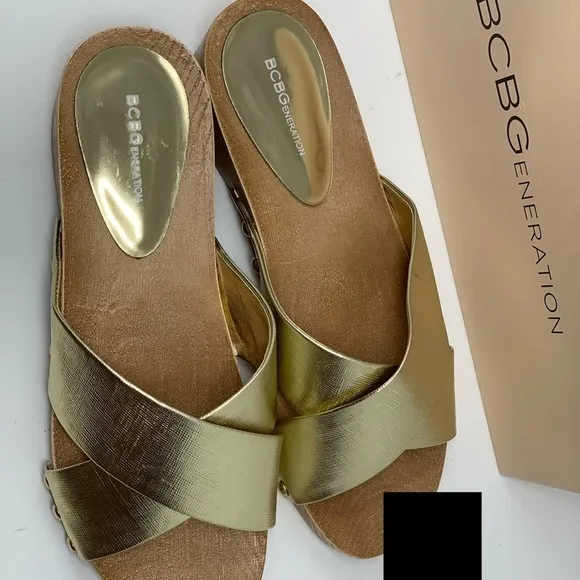 BCBGeneration  Soho Slide Wooden Clog Sandals