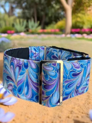 Beautiful romantic flowing design greyhound Martingale collar cotton covered super soft
