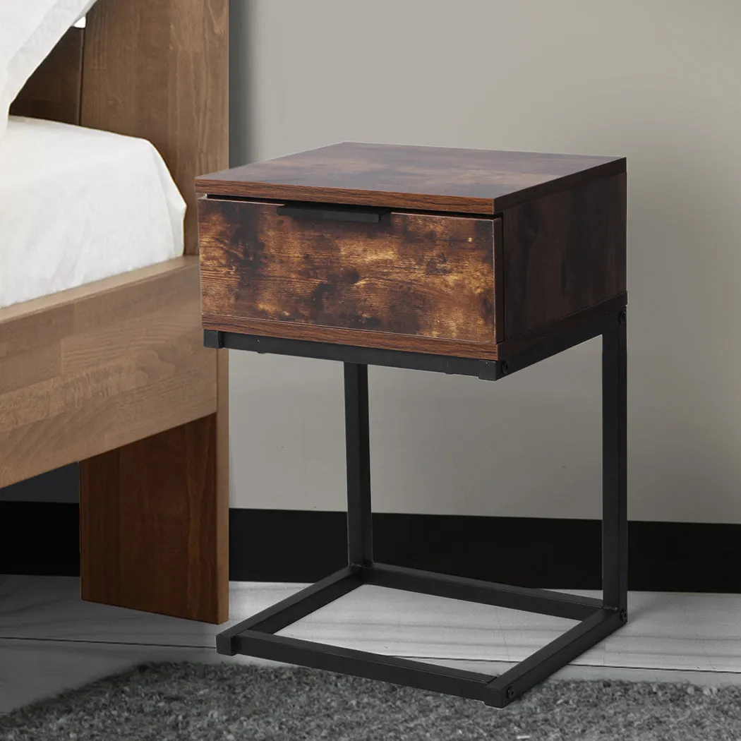 Bedside Tables Drawers Side Table Wood Nightstand Storage Cabinet Unit