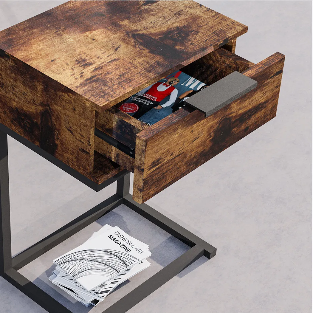 Bedside Tables Drawers Side Table Wood Nightstand Storage Cabinet Unit