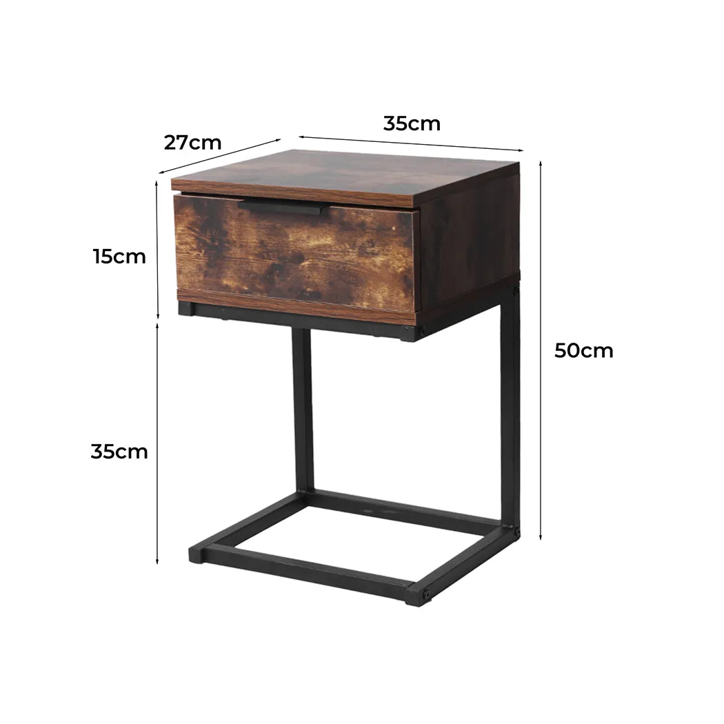 Bedside Tables Drawers Side Table Wood Nightstand Storage Cabinet Unit