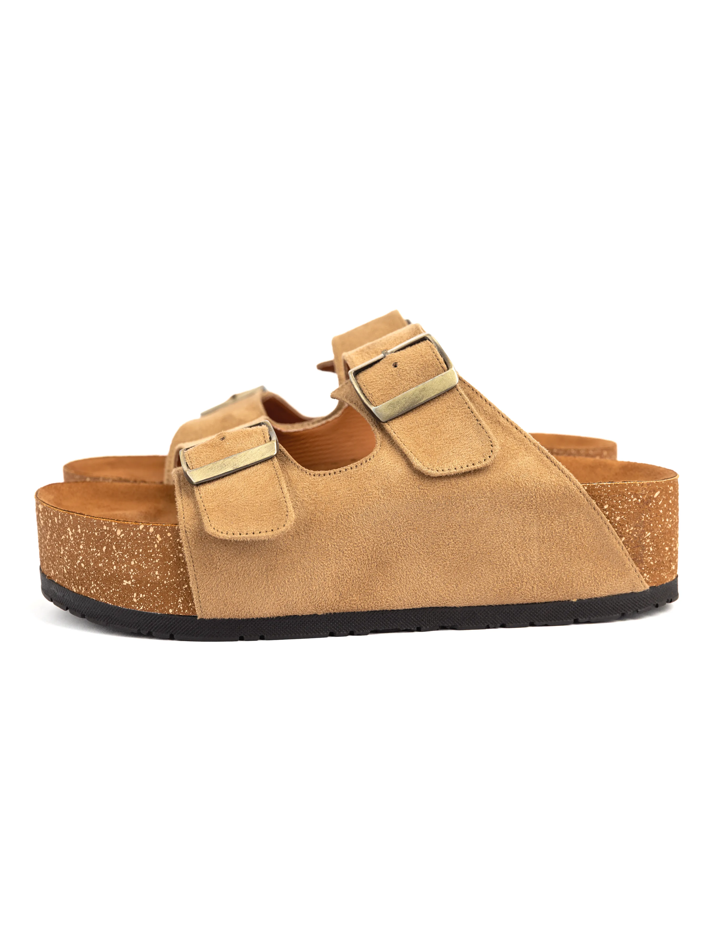 Beige High Double Buckle