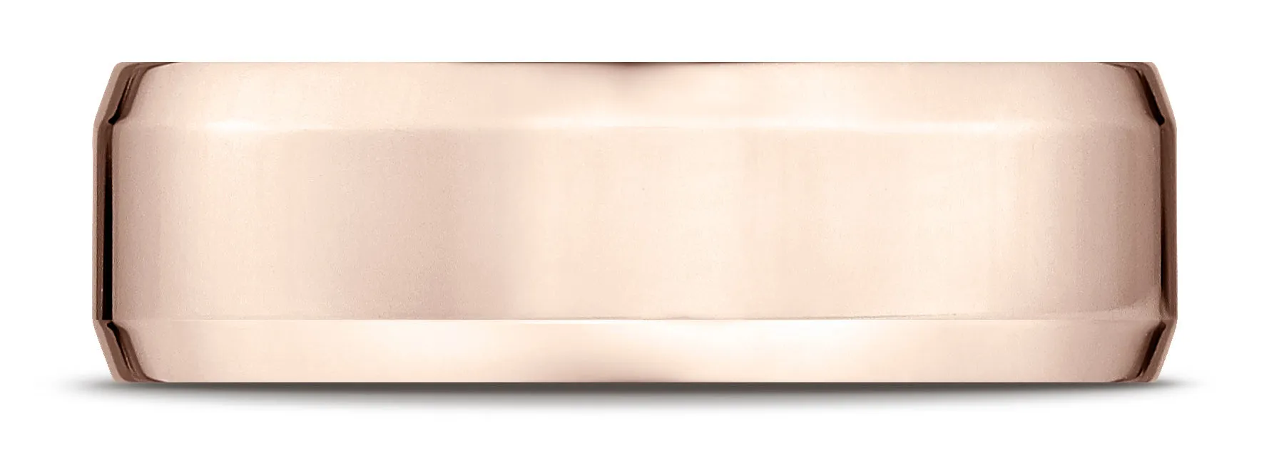 Benchmark 14k Rose Gold 7mm Comfort-Fit High Polished Carved Design Band, (Sizes 4-15)
