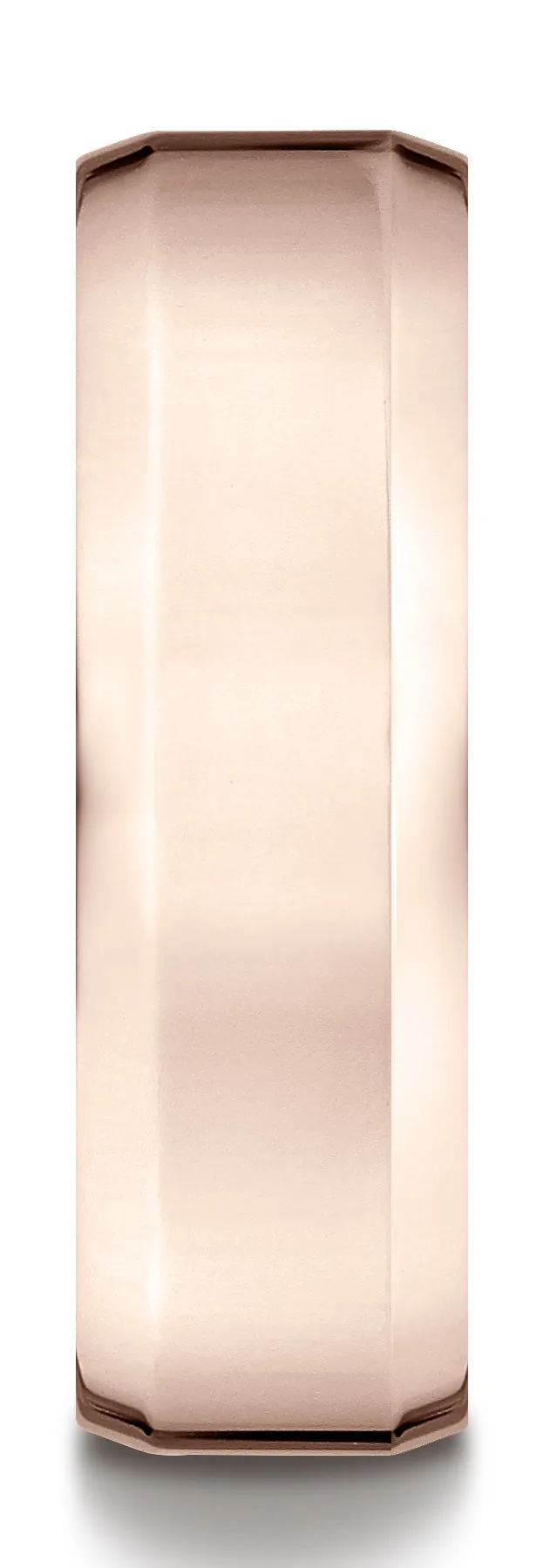 Benchmark 14k Rose Gold 7mm Comfort-Fit High Polished Carved Design Band, (Sizes 4-15)