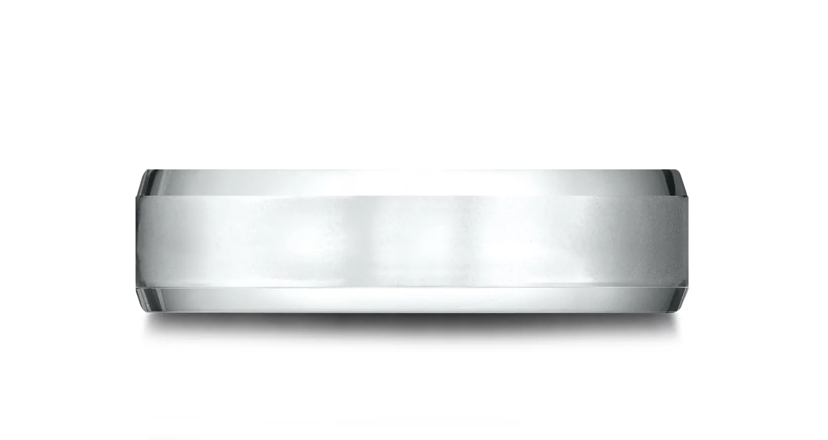 Benchmark 14k White Gold 6.5mm Comfort-Fit High Polished Carved Design Band, (Size 4-14)