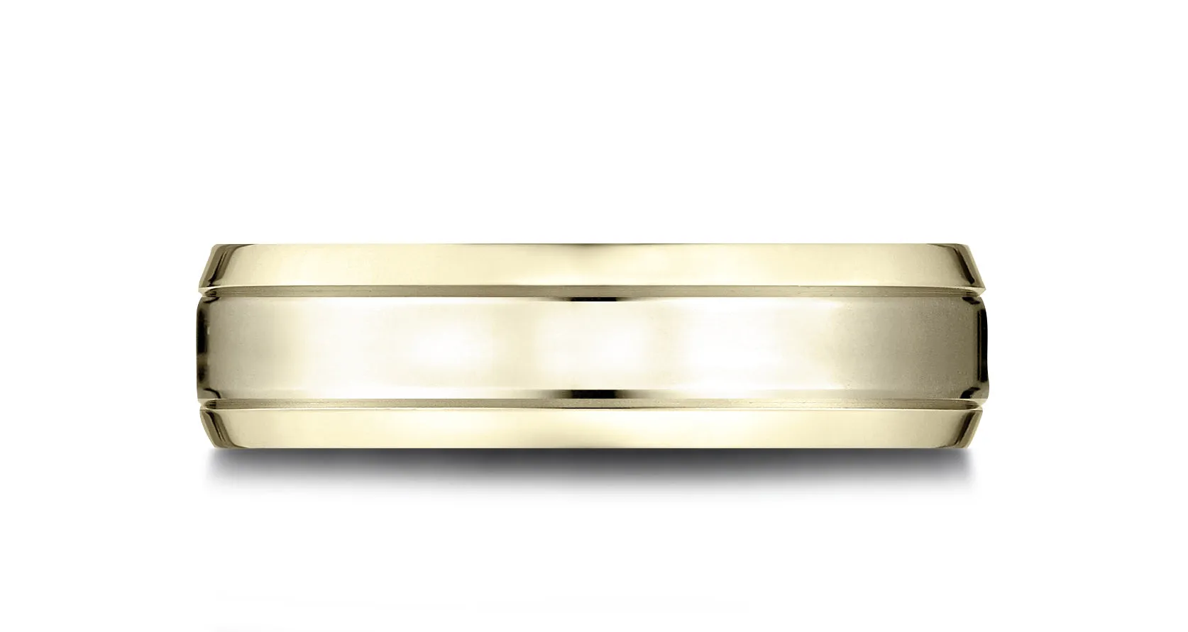 Benchmark 14k Yellow Gold 6.5mm Comfort-Fit High Polished Carved Design Band, (Size 4-14)