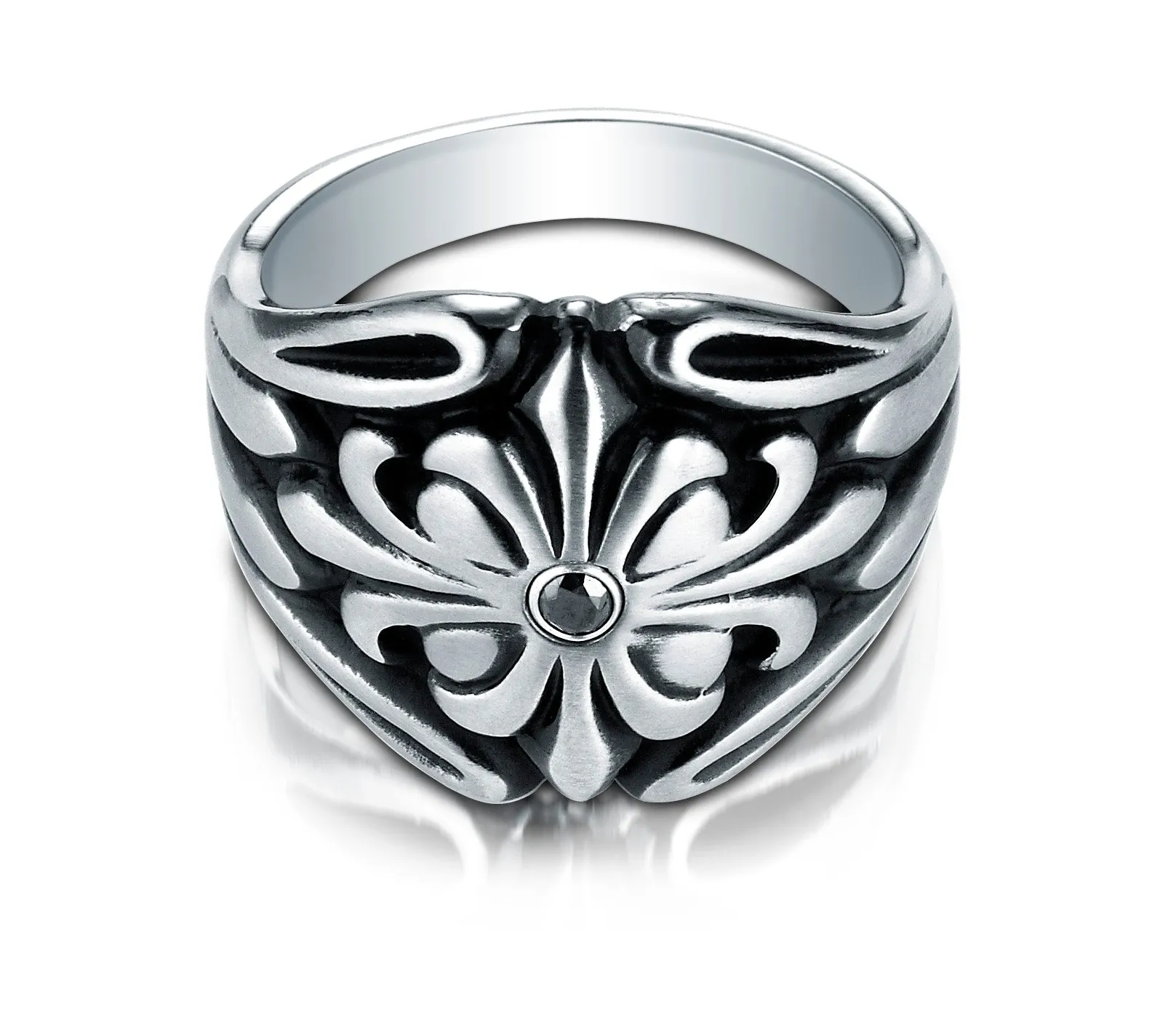 Benchmark Cobaltchrome 9mm Fancy Black Diamond Comfort-Fit Wedding Band Ring (0.06 cttw), (Sizes 6 - 14)