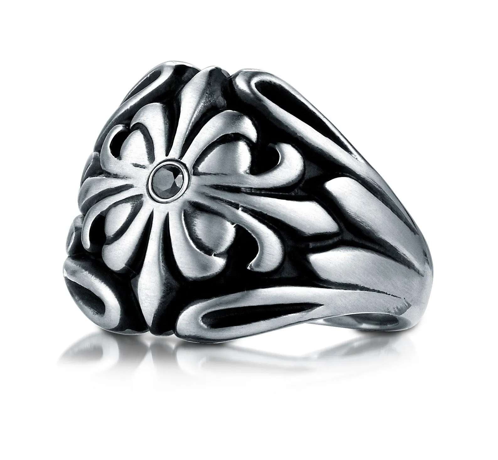Benchmark Cobaltchrome 9mm Fancy Black Diamond Comfort-Fit Wedding Band Ring (0.06 cttw), (Sizes 6 - 14)