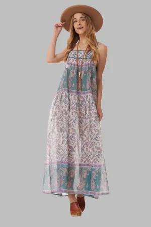 Betsy Printed Maxi Dress Teal