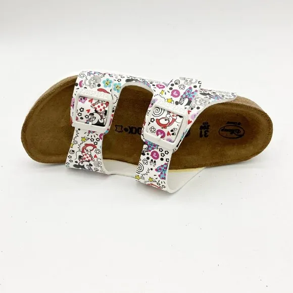 Birkenstock Arizona Kids Lovely Minnie White Slide Sandals US 13 Narrow Fit
