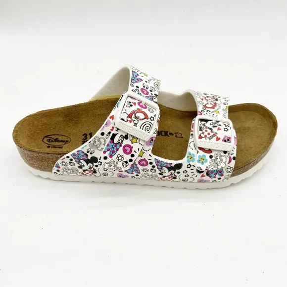 Birkenstock Arizona Kids Lovely Minnie White Slide Sandals US 13 Narrow Fit