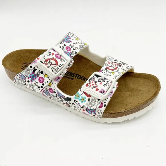Birkenstock Arizona Kids Lovely Minnie White Slide Sandals US 13 Narrow Fit