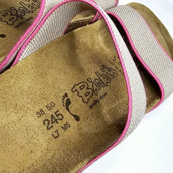 Birkenstock Birki’s Curaçao ll Stretch Slide Sandals Pink &amp; Beige