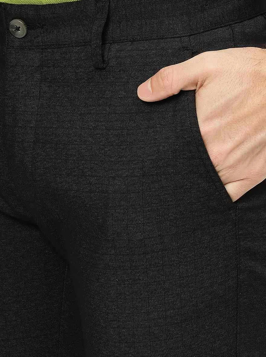 Black Solid Super Slim fit Casual Trouser | Greenfibre