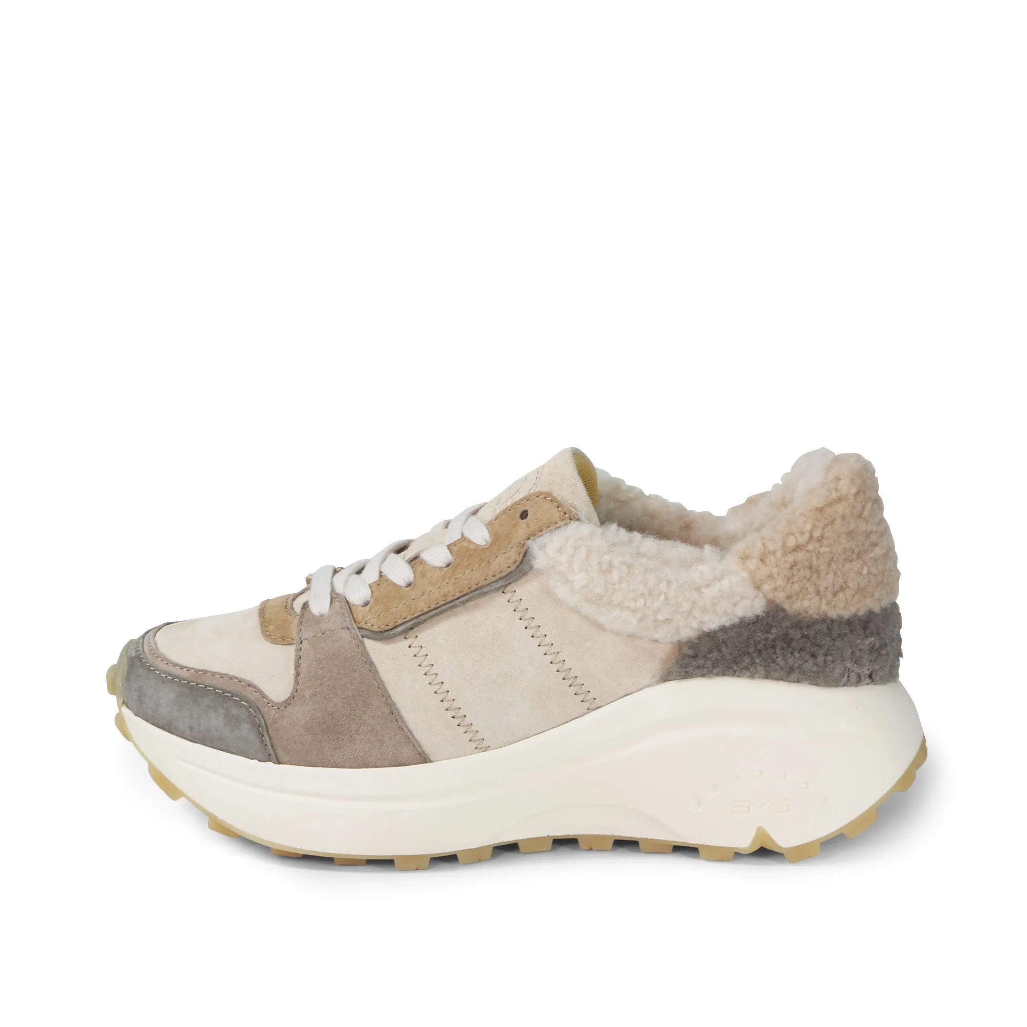 BMS Furry Laceup Sneakers (Angora)