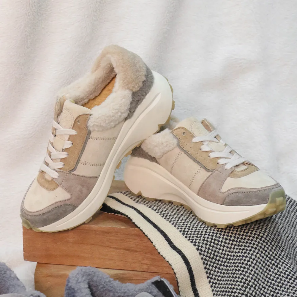 BMS Furry Laceup Sneakers (Angora)